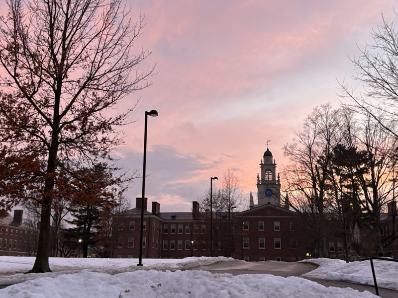 Andover campus at sunset