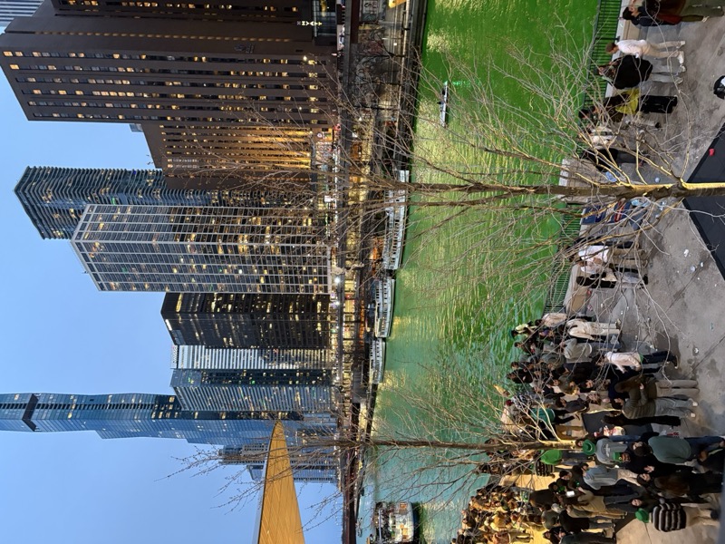 Chicago dying the river green St. Patrick's Day